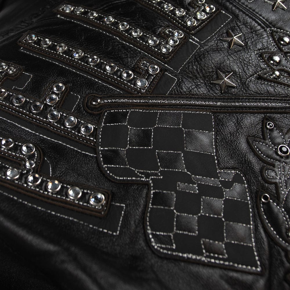 Pelle Pelle Daytona Special Jacket BL black leather jacket with Daytona-inspired details