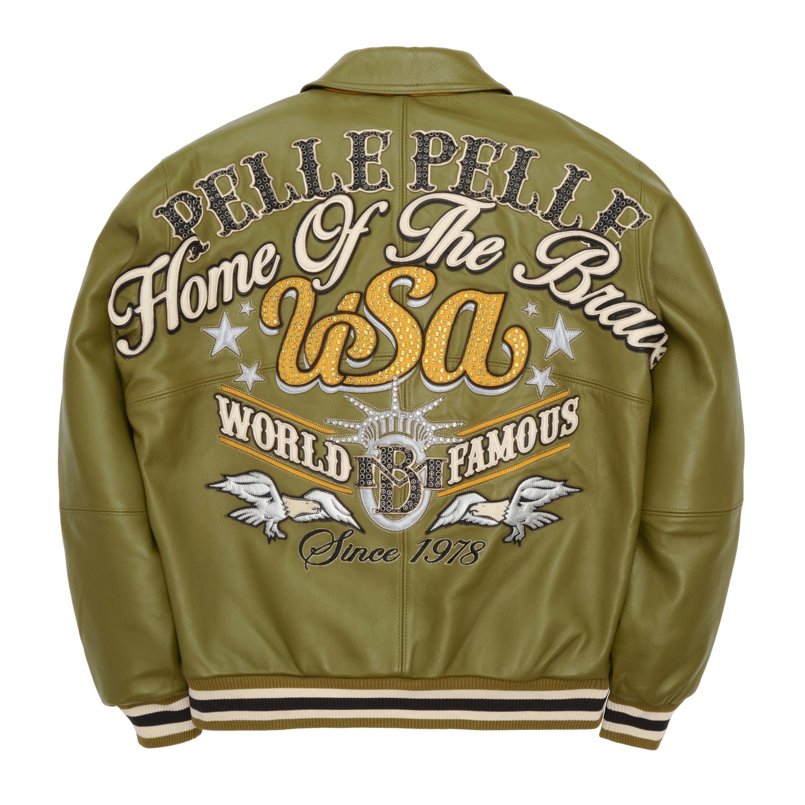 Pelle Pelle Jackets Pelle Pelle Stars And Stripes Jacket - Green Pelle Pelle Stars And Stripes Jacket - Green