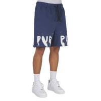 Purple Brand Shorts Purple Brand Painted Wordmark Sweatshort - Navy Purple Brand Painted Wordmark Sweatshort - Navy
