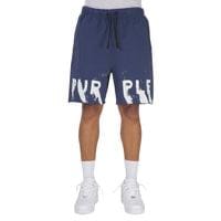 Purple Brand Shorts Purple Brand Painted Wordmark Sweatshort - Navy Purple Brand Painted Wordmark Sweatshort - Navy