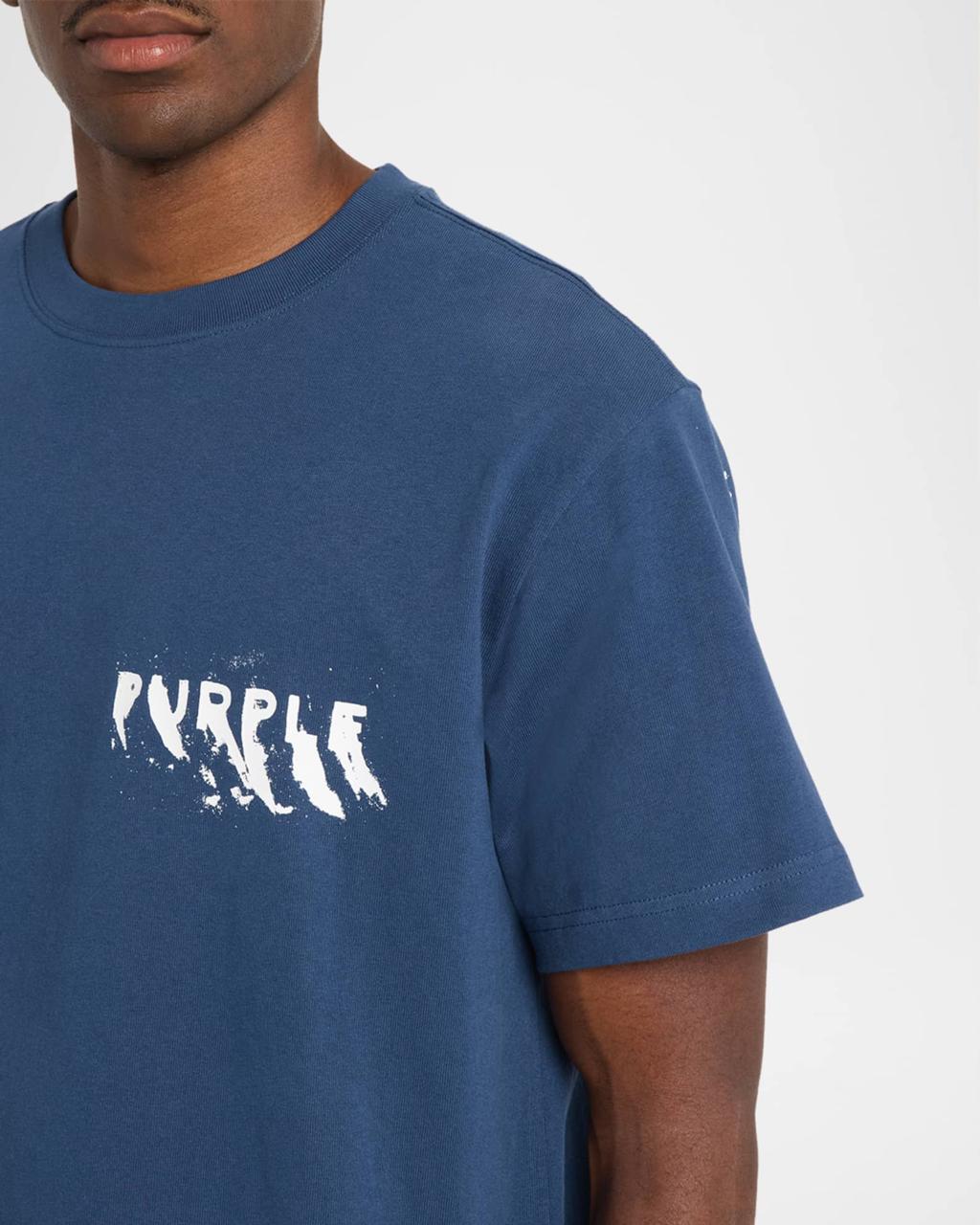 Purple Brand T-Shirts Purple Brand Logo Cotton Crewneck T-Shirt - Navy Purple Brand Logo Cotton Crewneck T-Shirt - Navy