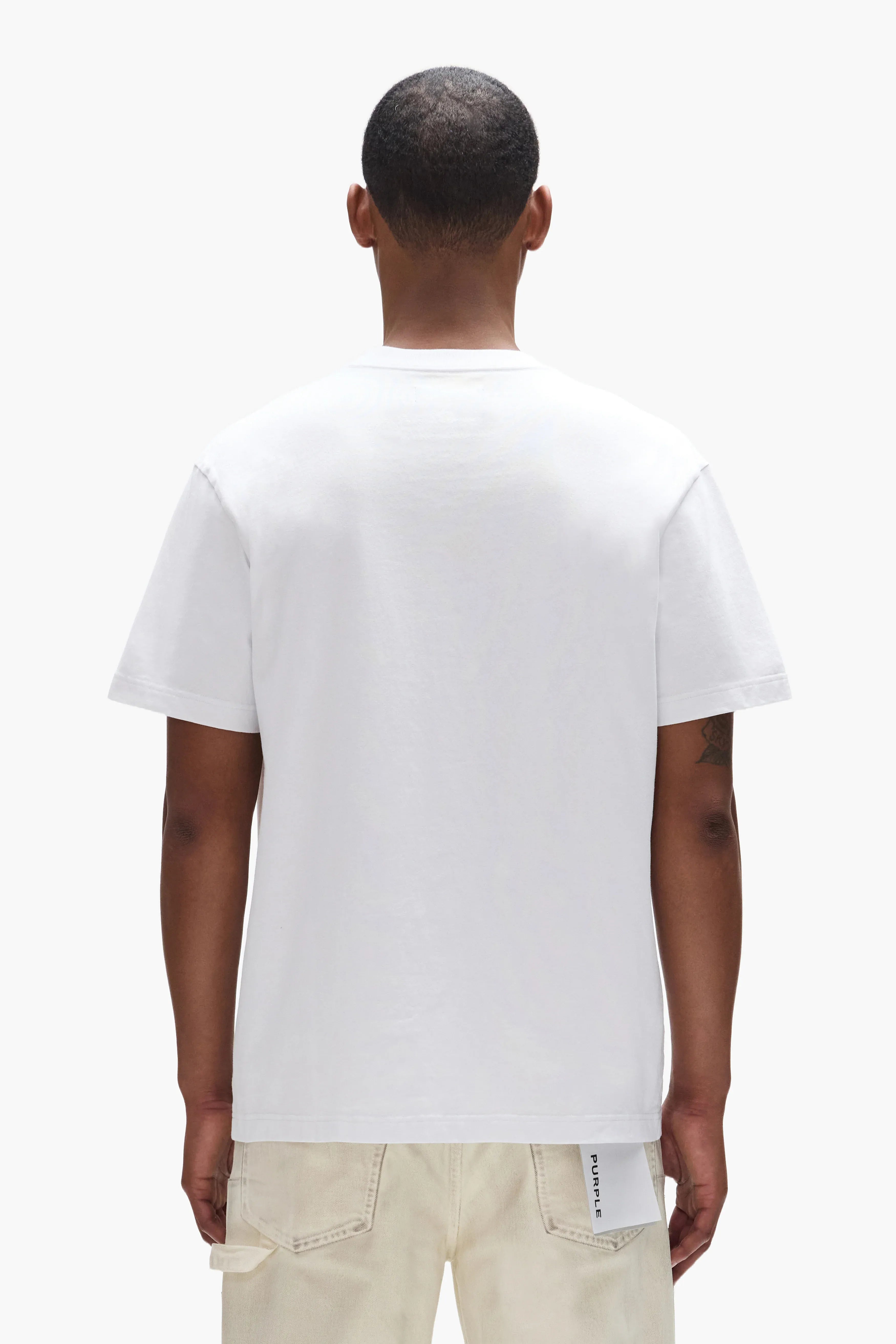 Purple Brand Melt Down Tee, a purple T-shirt featuring a casual fit and graphic design, on a white background.