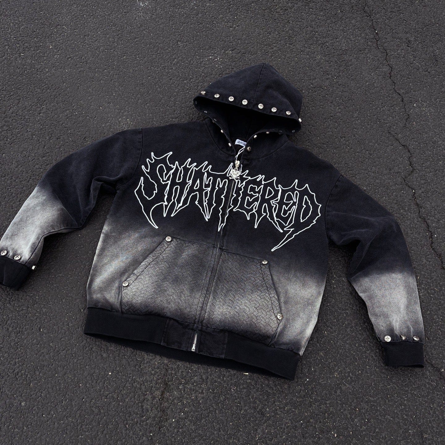 Shattered Hearts Hoodies Shattered Heart Smoke Fade Work Jacket Shattered Heart Smoke Fade Work Jacket