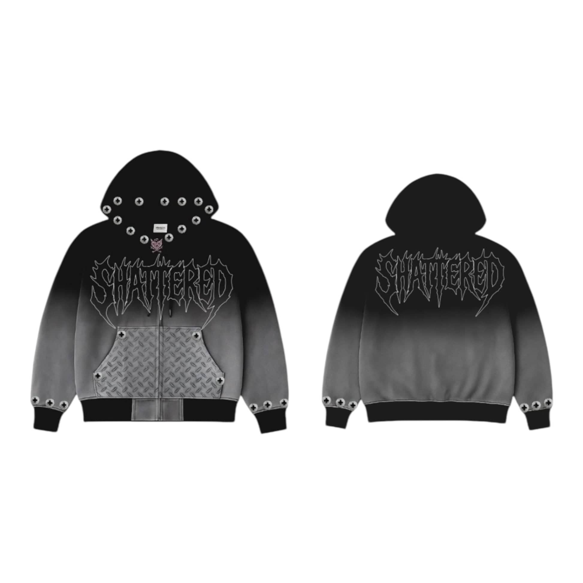 Shattered Hearts Hoodies Shattered Heart Smoke Fade Work Jacket Shattered Heart Smoke Fade Work Jacket