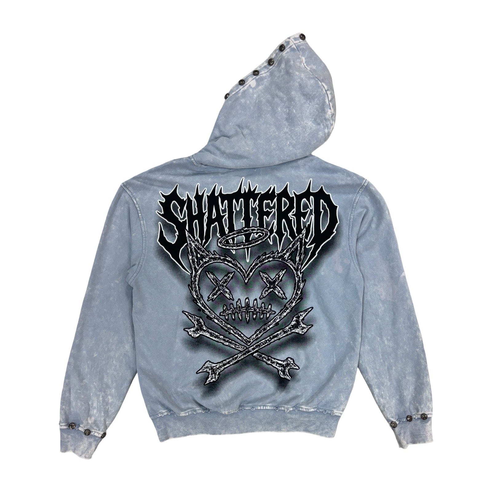 Shattered Hearts Hoodies Shattered Hearts "Head" Gray Hoodie Shattered Hearts "Head" Gray Hoodie