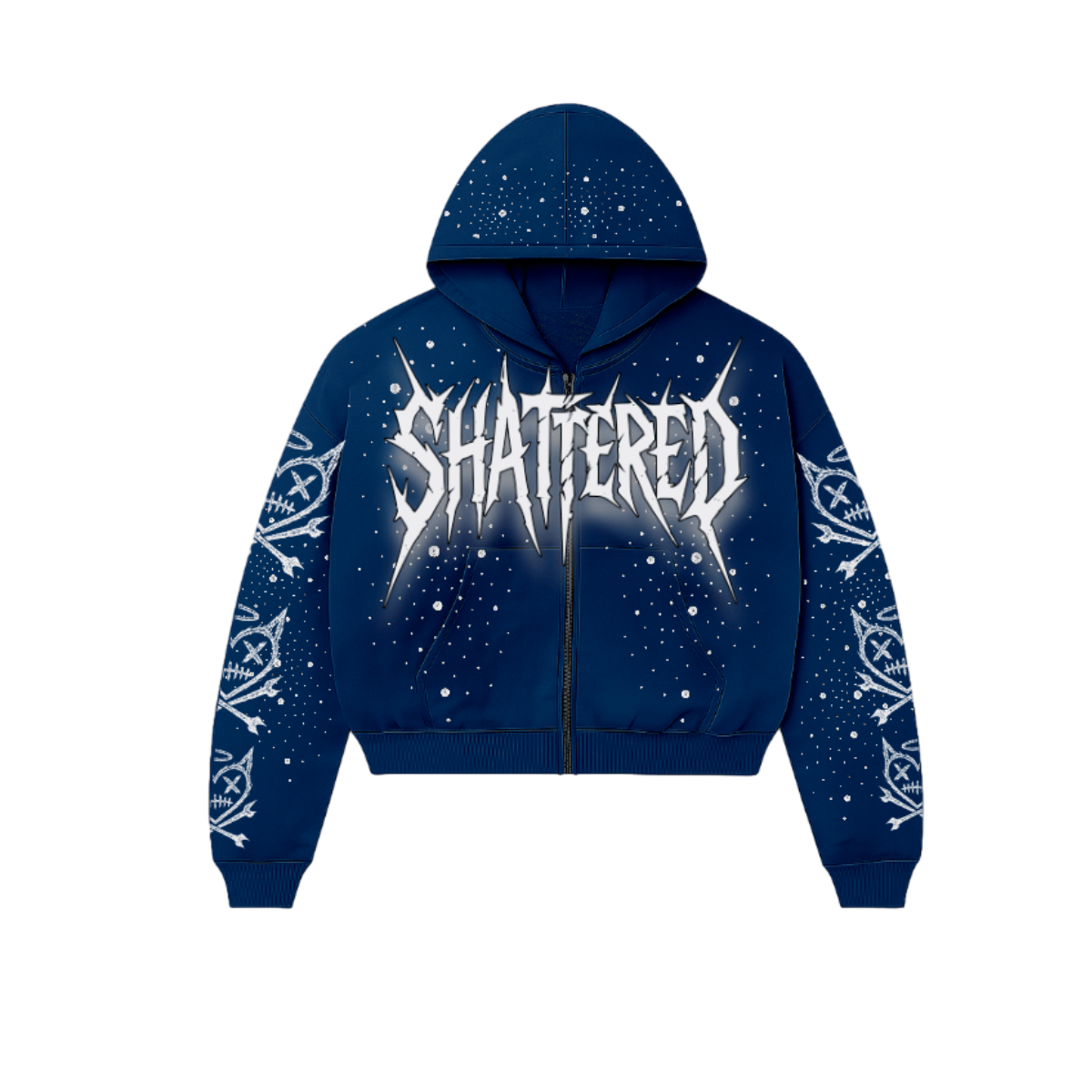 Shattered Hearts Hoodies Shattered Logo Blue Shattered Logo Blue