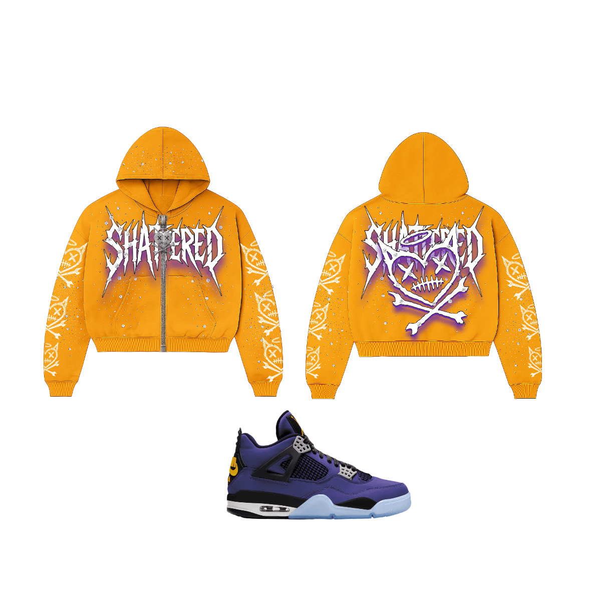 Shattered Hearts Hoodies Shattered Logo Yellow Shattered Logo Yellow