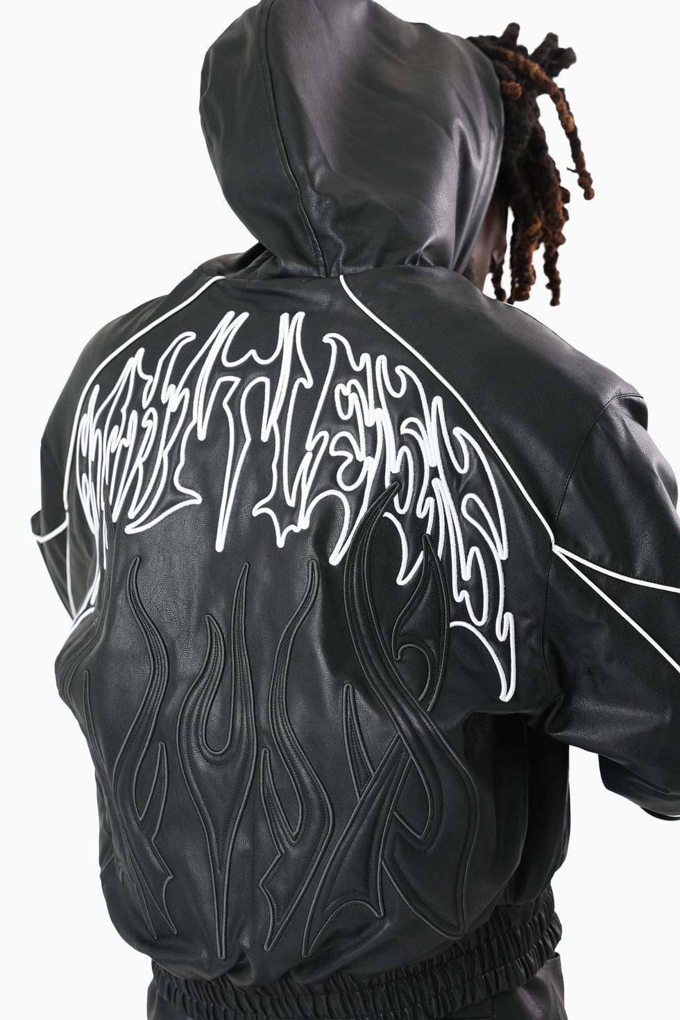 Smokerise Jackets Limitless PU Hooded Bomber Jacket Limitless PU Hooded Bomber Jacket