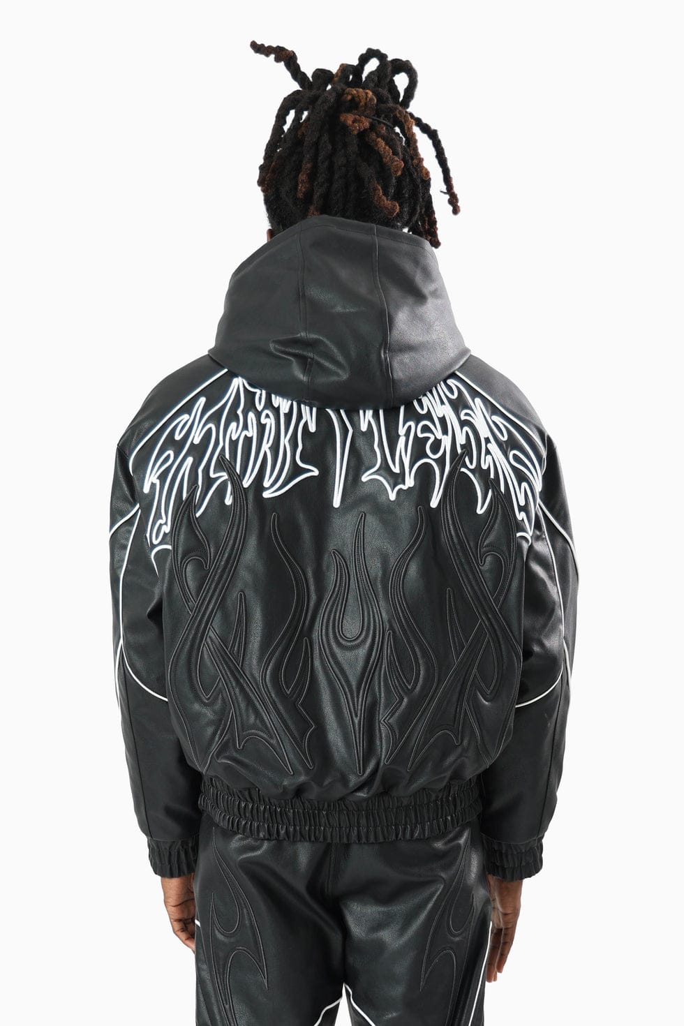 Smokerise Jackets Limitless PU Hooded Bomber Jacket Limitless PU Hooded Bomber Jacket