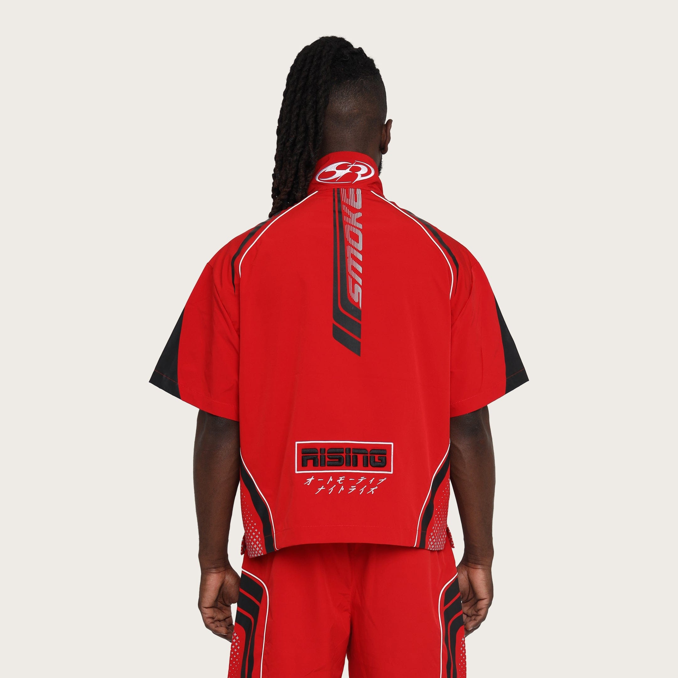 Smokerise Sets SmokeRise SmokeRise Oversized Cropped Triumph Woven Shirt - Red SmokeRise SmokeRise Oversized Cropped Triumph Woven Shirt - Red