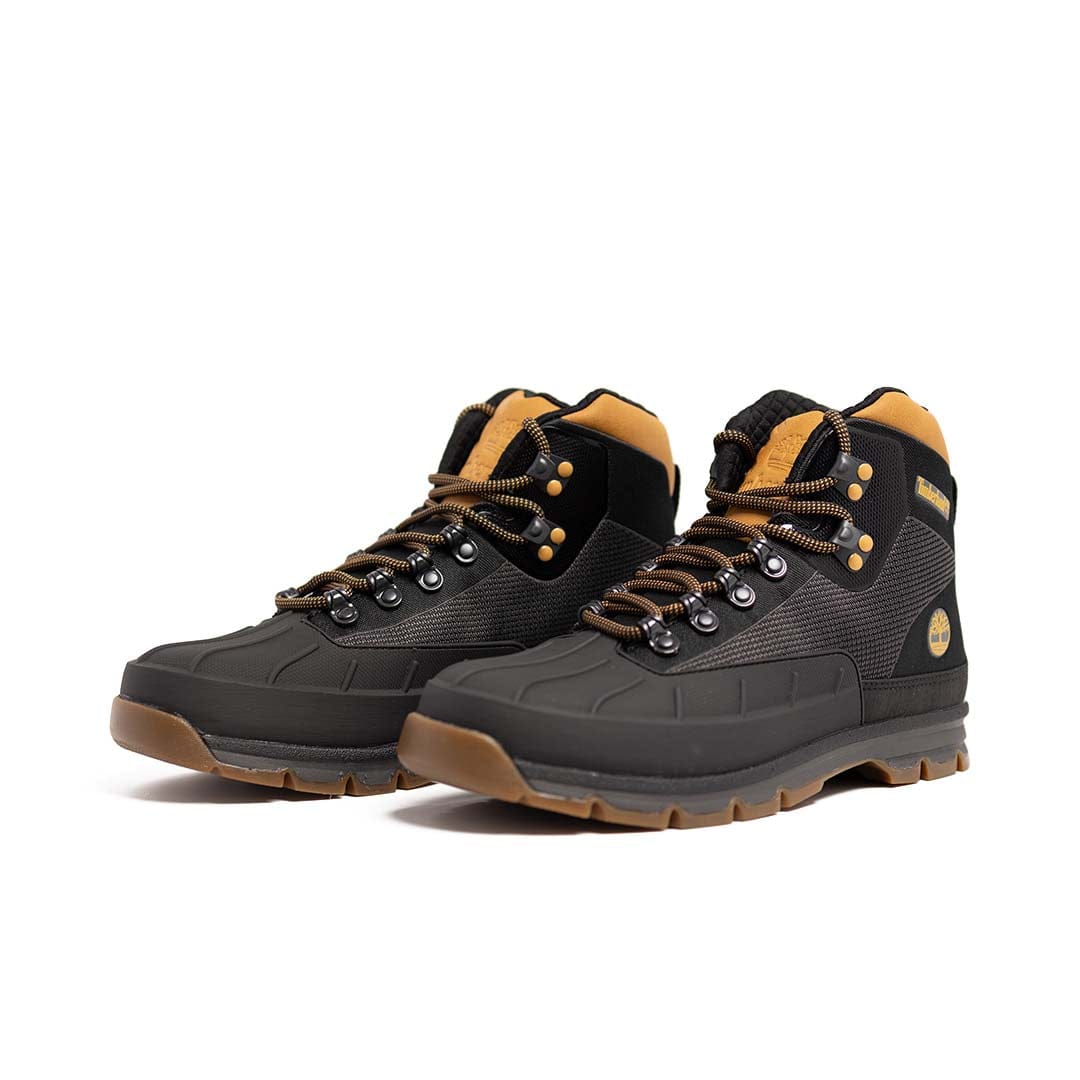 Timberland Boots Timberland Euro Hiker Shell Toe Jacquard Boot Black and Wheat Timberland Euro Hiker Shell Toe Jacquard Boot Black and Wheat