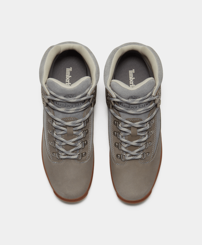 Grey Timberland Men's Euro Hiker Boots with rugged leather uppers and sturdy rubber soles.