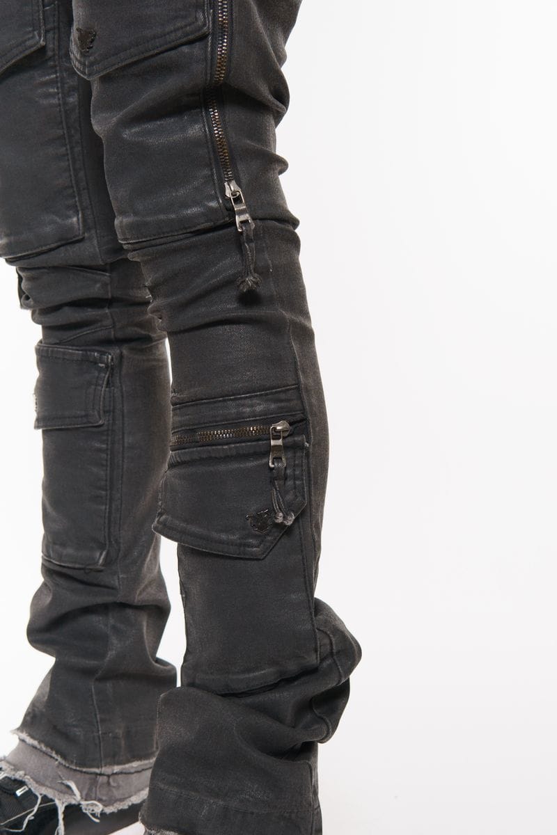 Vicious Cargo Pants Vicious Denim Stacked Cargo Jeans Black #VC624R Vicious Denim Stacked Cargo Jeans Black #VC624R