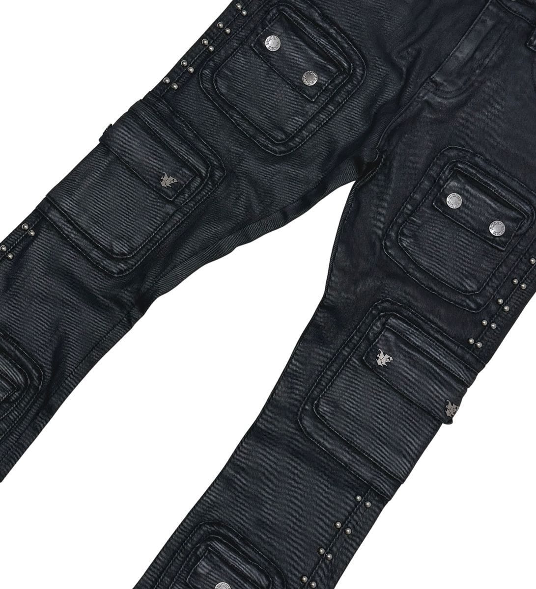 Vicious Cargo Pants Vicious Stacked Multi Cargo Riveted Denim Vicious Stacked Multi Cargo Riveted Denim