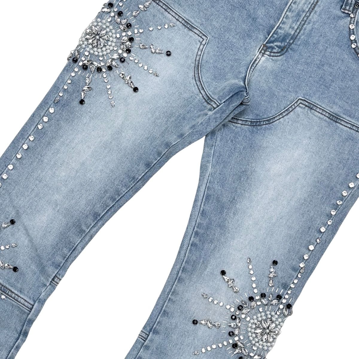 Vicious Denim Vicious Stacked Carpenter Crystal Denim #VC1015 Vicious Stacked Carpenter Crystal Denim #VC1015