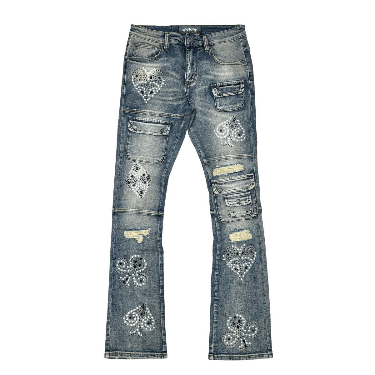 Vicious Denim Vicious Cargo Lucky Seven Flare Denim Vicious Cargo Lucky Seven Flare Denim
