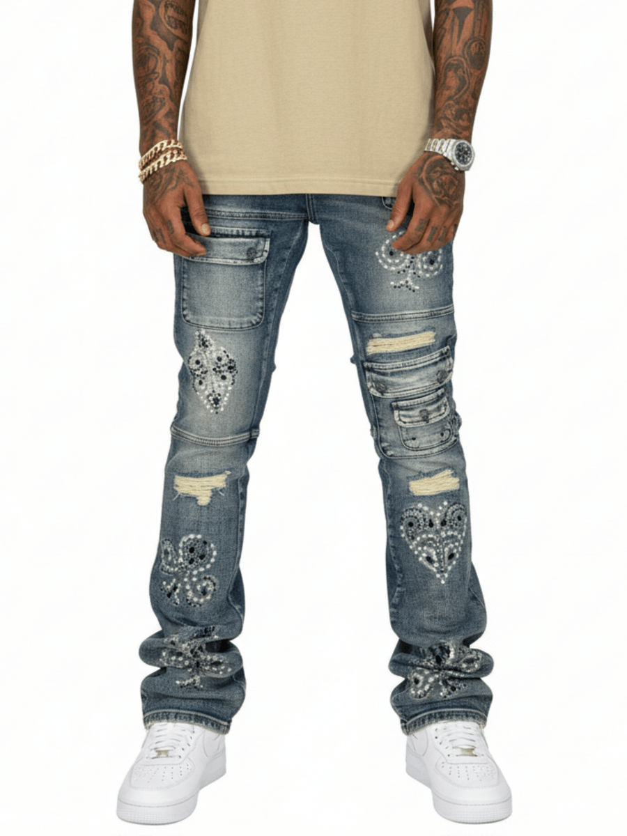 Vicious Denim Vicious Cargo Lucky Seven Flare Denim Vicious Cargo Lucky Seven Flare Denim