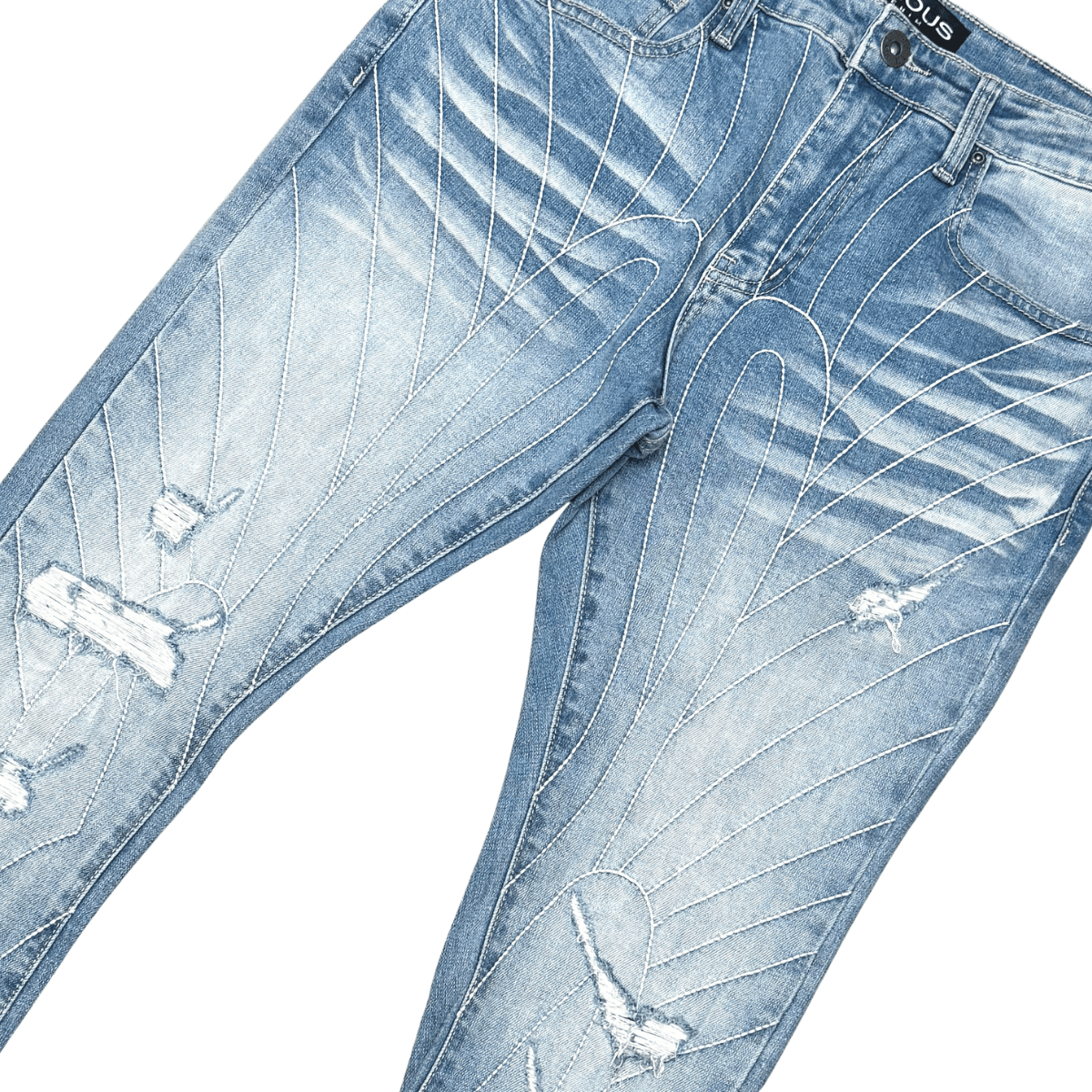Vicious Denim Vicious Geometric Stitch Flared Denim Vicious Geometric Stitch Flared Denim