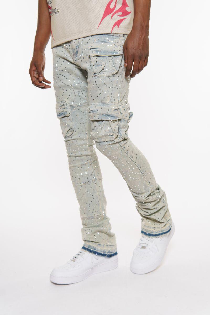 Vicious Denim Vicious Perforated Light Blue Denim Vicious Perforated Light Blue Denim