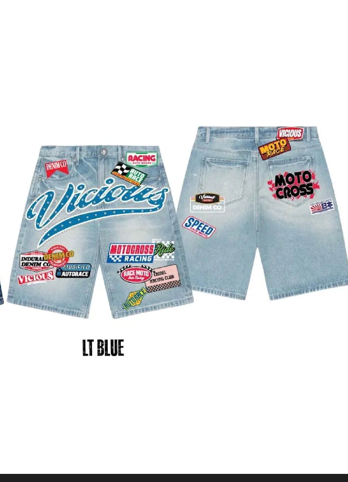 Vicious Shorts Vicious Patch Denim Shorts Vicious Patch Denim Shorts