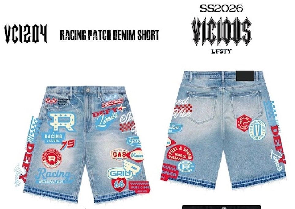 Vicious Shorts Vicious Patches Denim Shorts Vicious Patches Denim Shorts