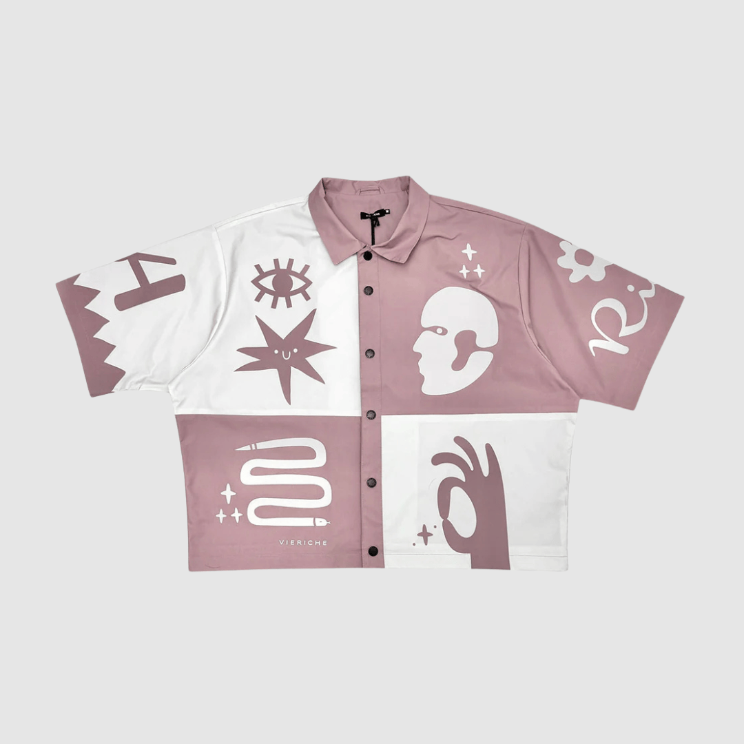 Vie+Richie Button Down Vie+Riche Paris Mauve Tribal Shirt Vie+Riche Paris Mauve Tribal Shirt