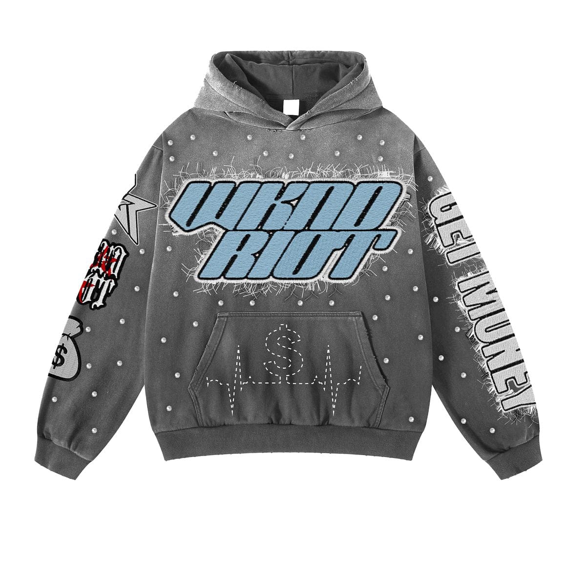 Wkndriot Hoodies Wkdnriot Patches & Rhinestones Hoodie Wkdnriot Patches & Rhinestones Hoodie